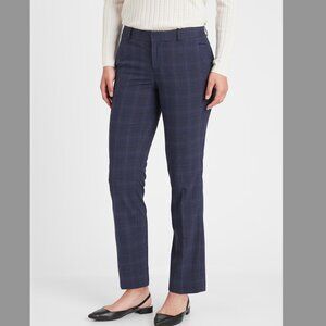 Banana Republic Ryan Navy Plaid Slim Straight Pants